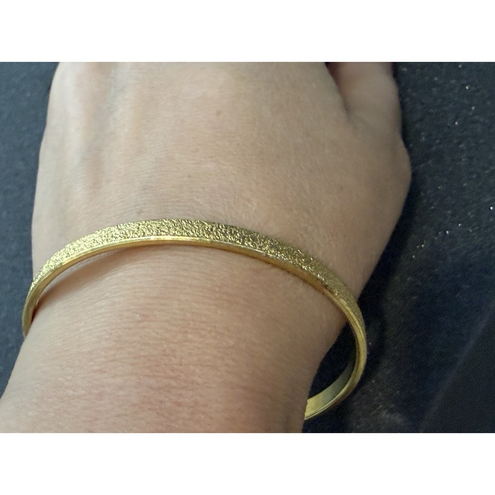 Vintage Signed MONET Gold Tone Bangle Bracelet Textured